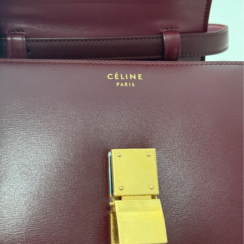 賽琳/Celine 酒紅色小號Box 波爾多酒紅 附件:無-6