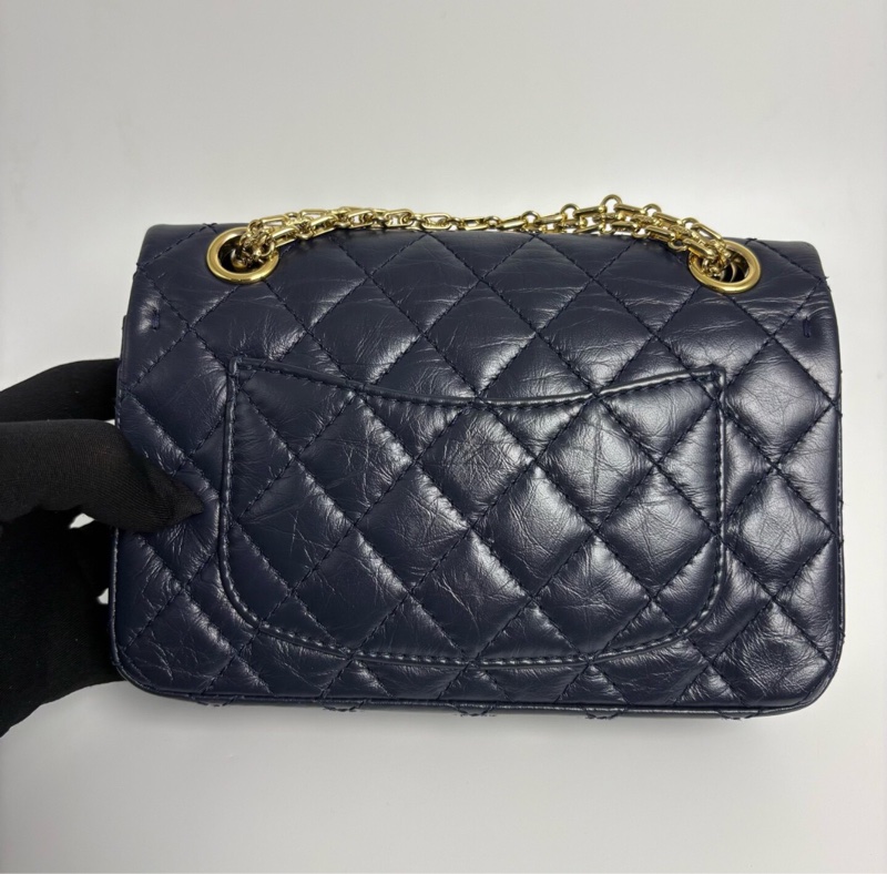 【永恆經典✨罕見顏色💙全網獨有】Chanel 2.55迷你口蓋包 海軍藍 牛皮金扣 28開-7