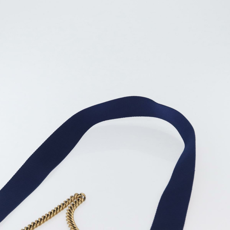 【日本直送】GUCCI 竹節鏈條 Broadway 單肩包 皮革 2way 銀色 453778 正品 ka2490V-14