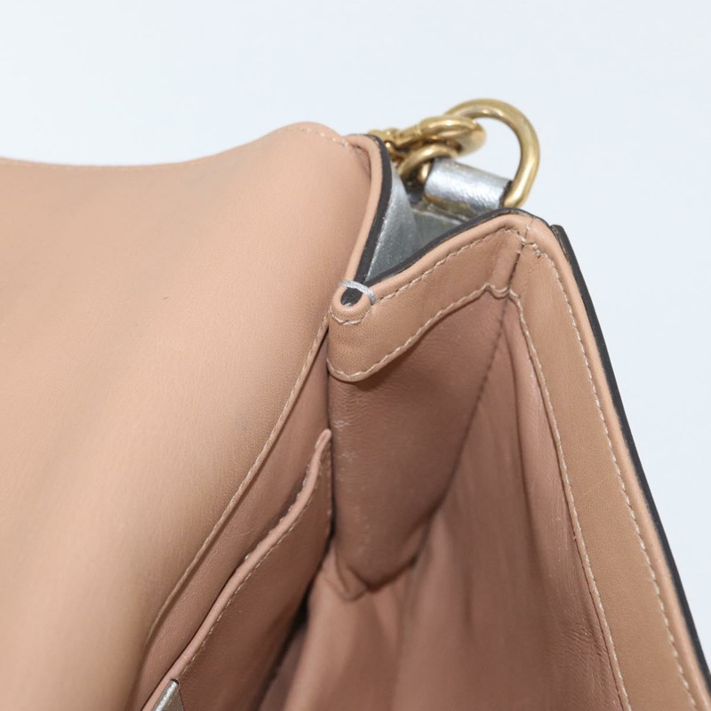 【日本直送】GUCCI 竹節鏈條 Broadway 單肩包 皮革 2way 銀色 453778 正品 ka2490V-23