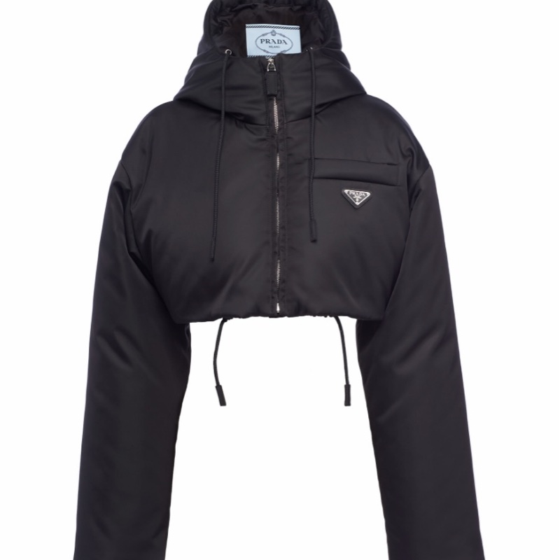 Prada 女士 Re-Nylon短款連帽羽絨服IT-36 IT-38碼-0