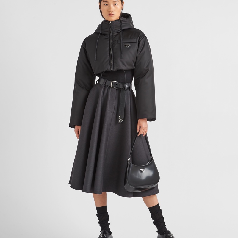 Prada 女士 Re-Nylon短款連帽羽絨服IT-36 IT-38碼-3