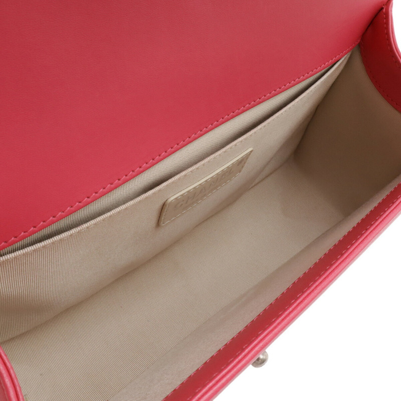 香奈兒 Boy Chanel 25 Matelasse Coco Mark 鏈條肩背包,玫紅色皮革款 (A67066)-5