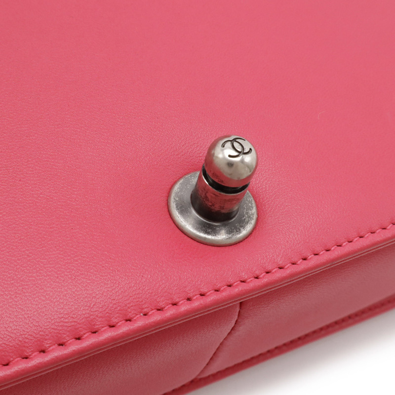 香奈兒 Boy Chanel 25 Matelasse Coco Mark 鏈條肩背包,玫紅色皮革款 (A67066)-7