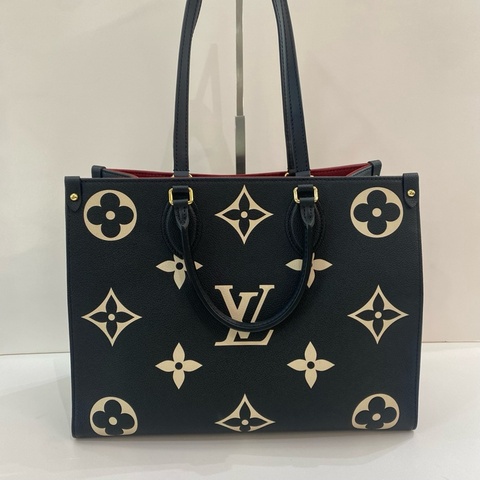 lv路易威登 Onthego中號黑白花芯片款手提單肩包 無附件