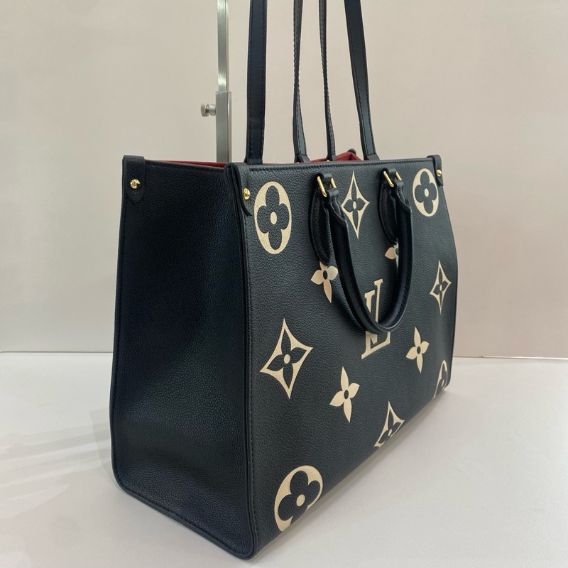 lv路易威登 Onthego中號黑白花芯片款手提單肩包 無附件-1