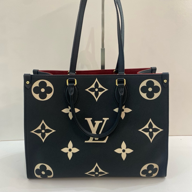 lv路易威登 Onthego中號黑白花芯片款手提單肩包 無附件-2