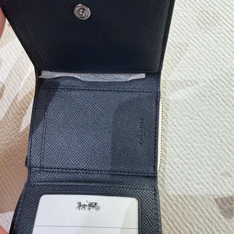 Coach短夾 撞色款(黃+白)-8