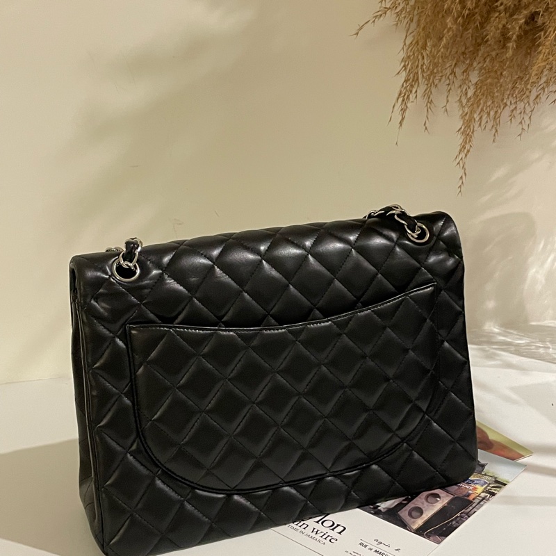▪️富貴選物FUGUEI▪️CHANEL CF MAXI BAG 羊皮黑銀-4