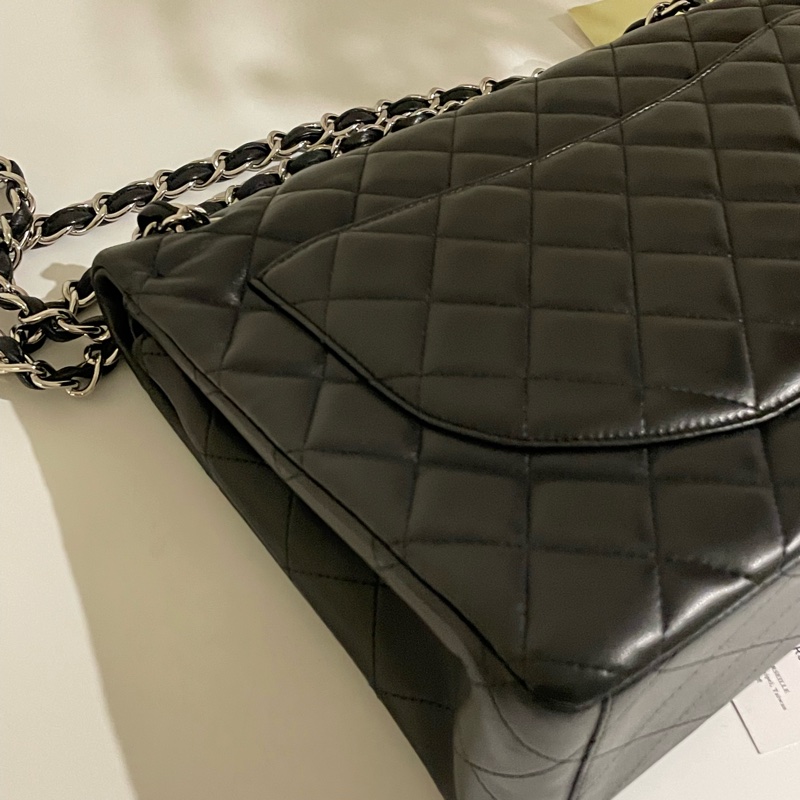 ▪️富貴選物FUGUEI▪️CHANEL CF MAXI BAG 羊皮黑銀-8