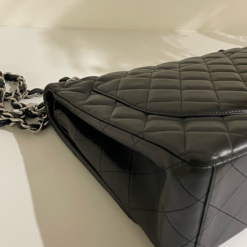 ▪️富貴選物FUGUEI▪️CHANEL CF MAXI BAG 羊皮黑銀-9