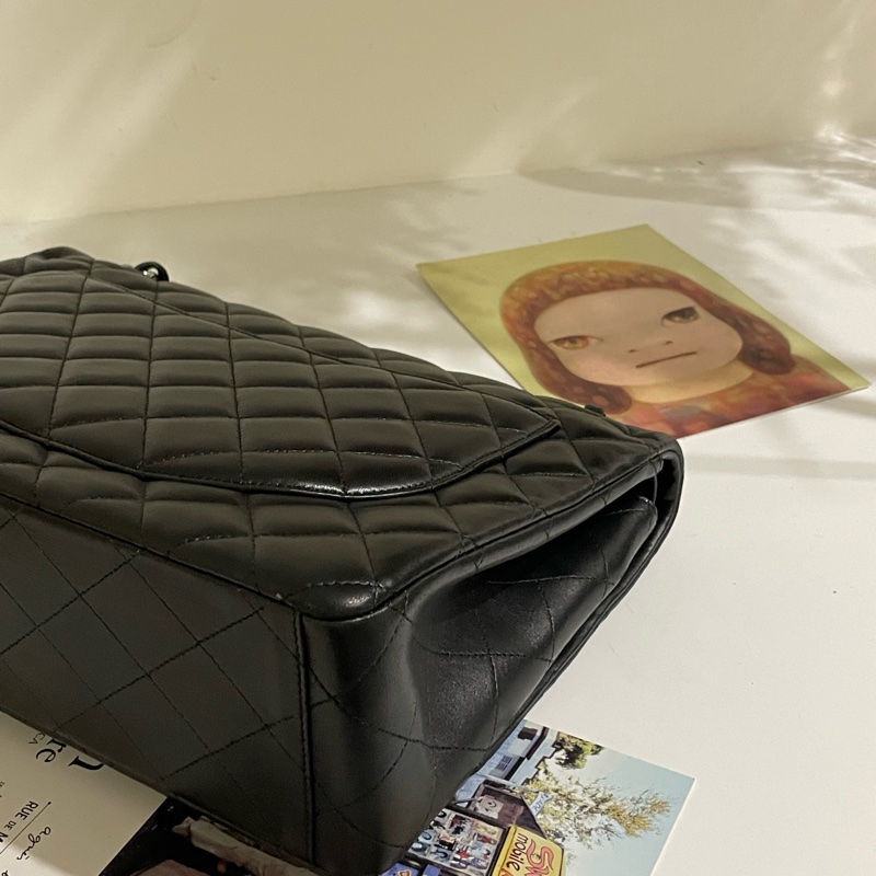 ▪️富貴選物FUGUEI▪️CHANEL CF MAXI BAG 羊皮黑銀-11