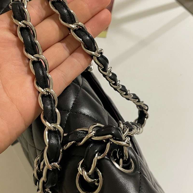 ▪️富貴選物FUGUEI▪️CHANEL CF MAXI BAG 羊皮黑銀-15