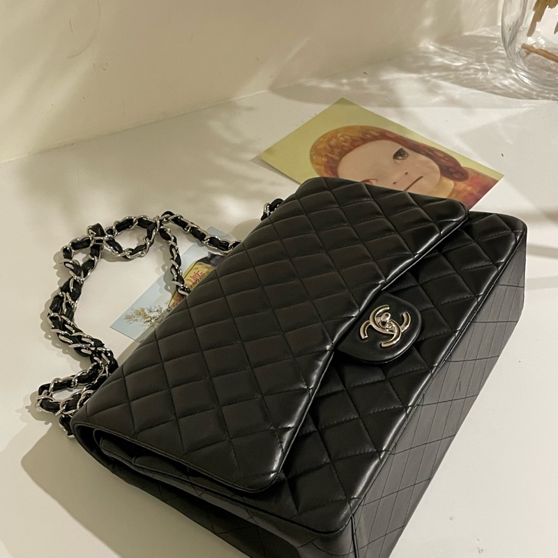 ▪️富貴選物FUGUEI▪️CHANEL CF MAXI BAG 羊皮黑銀-24