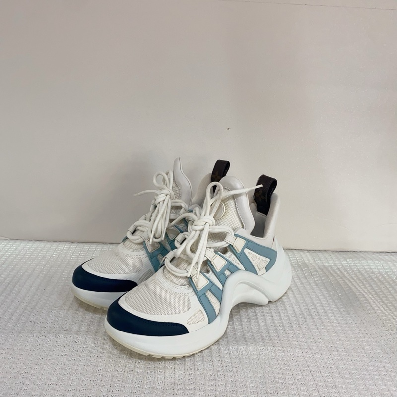 LV/路易威登1A7QA4archloght 白藍老爹鞋,尺碼37碼 ,跟高7cm-0