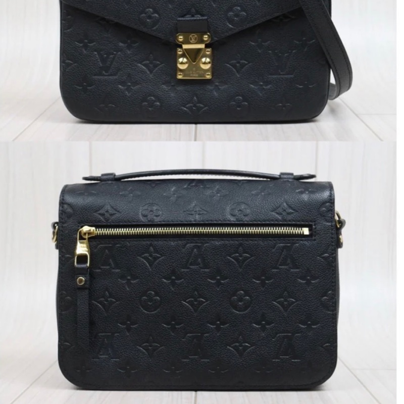 「JL精品代購」 98新 LV 黑金Metis壓紋郵差包 ic 芯片款-3