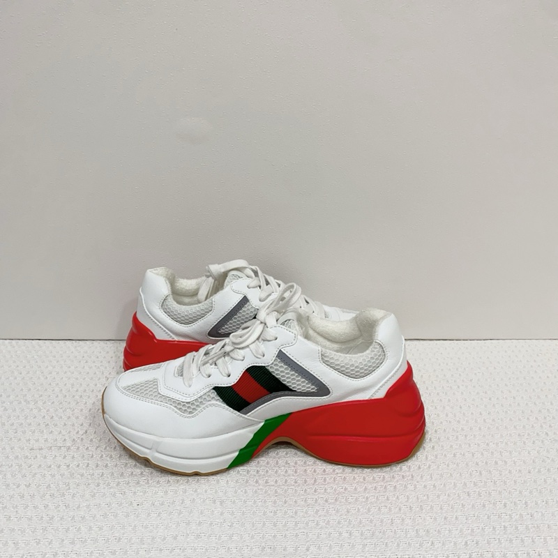 Gucci/古弛紅綠條老爹鞋,尺碼35碼,自帶5cm增高-2
