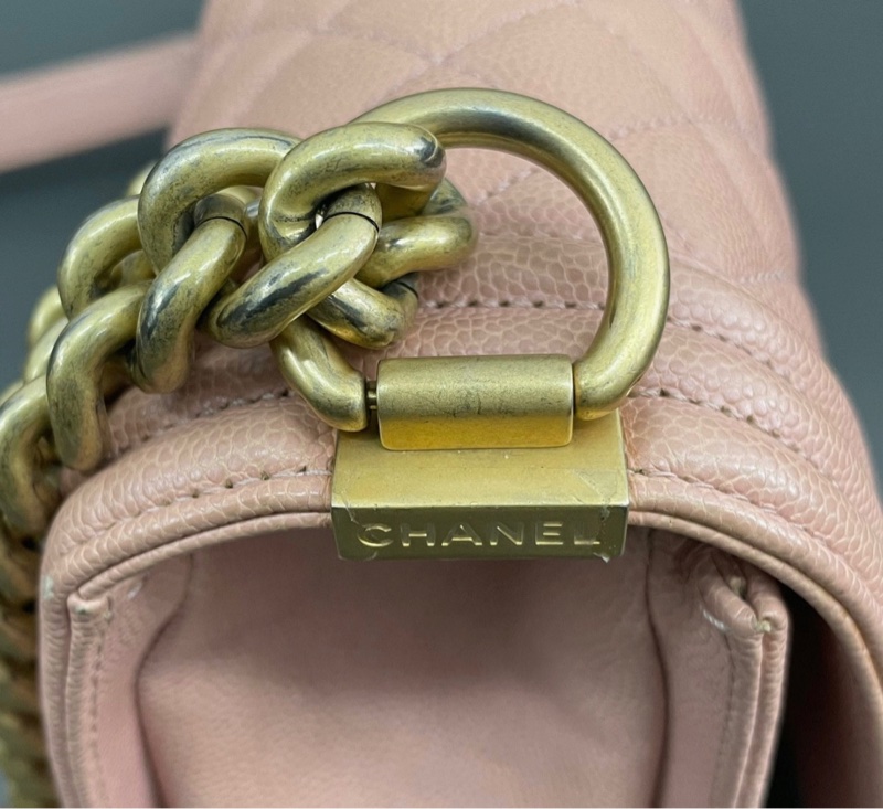 【97新 ✨ 全網最低價！】絕版難求 Chanel香奈兒 leboy 中號 櫻花粉色牛皮 金扣 單肩包 鏈條斜挎包 （下單前先詢問庫存❗️）-12