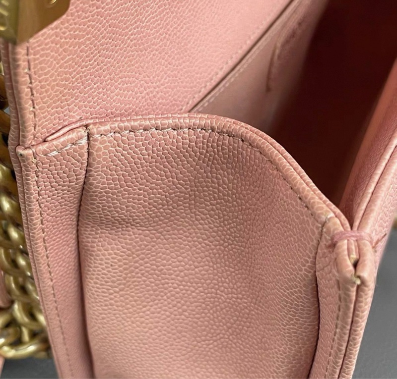 【97新 ✨ 全網最低價！】絕版難求 Chanel香奈兒 leboy 中號 櫻花粉色牛皮 金扣 單肩包 鏈條斜挎包 （下單前先詢問庫存❗️）-17