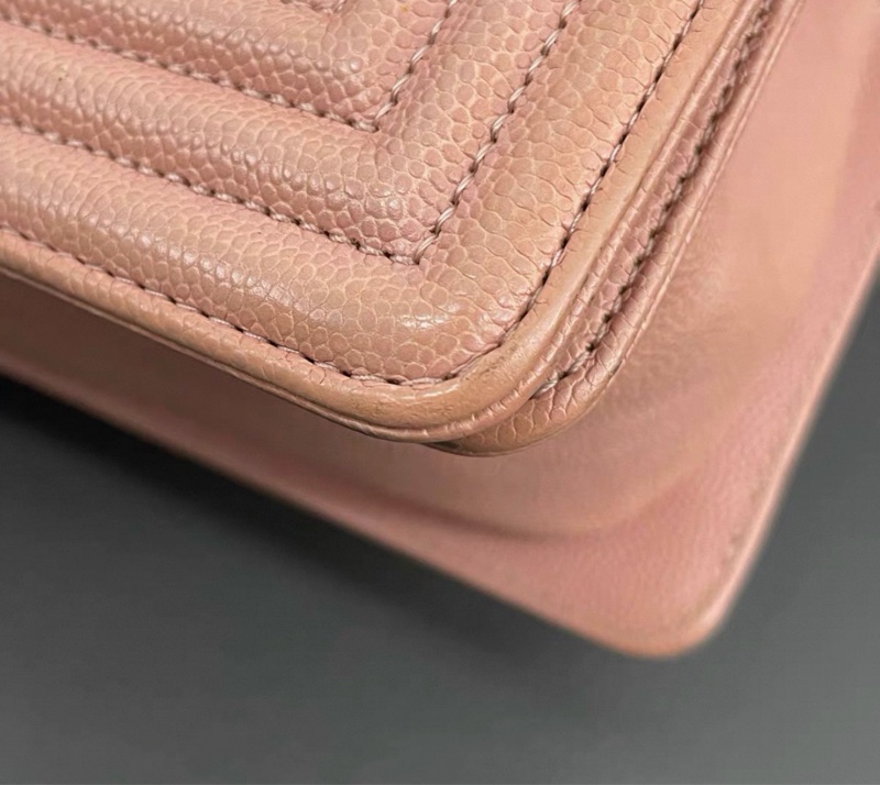 【97新 ✨ 全網最低價！】絕版難求 Chanel香奈兒 leboy 中號 櫻花粉色牛皮 金扣 單肩包 鏈條斜挎包 （下單前先詢問庫存❗️）-22