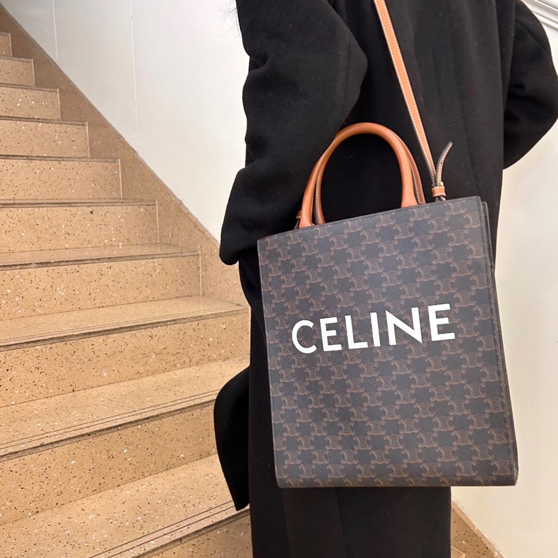 【韓劇女主風😍明顯logo 👍🏻入門之選】98新 Celine 金标老花托特包-2