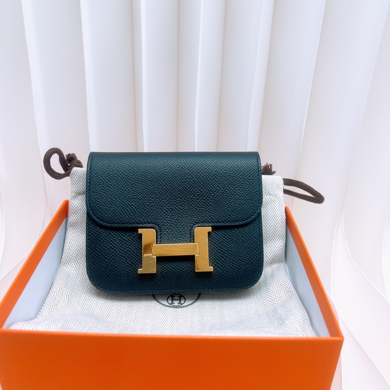 Hermes constance slim 黑金 康康短夾 W刻-0