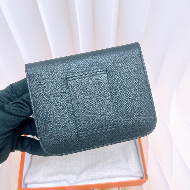 Hermes constance slim 黑金 康康短夾 W刻-6