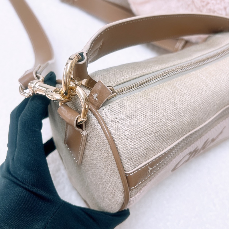 Chloe woody tube 裸粉色圓筒包-4