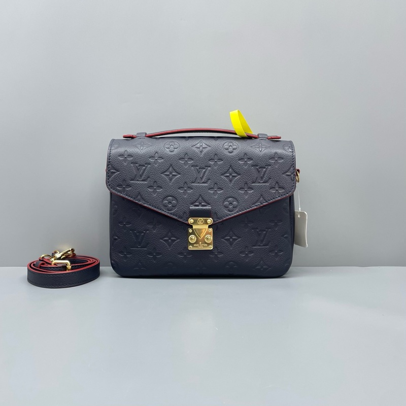 LV路易威登郵差包全皮深藍色17年芯片25*19*8cm-0