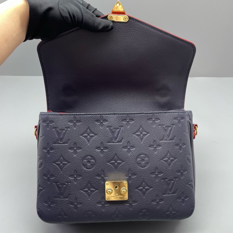 LV路易威登郵差包全皮深藍色17年芯片25*19*8cm-7