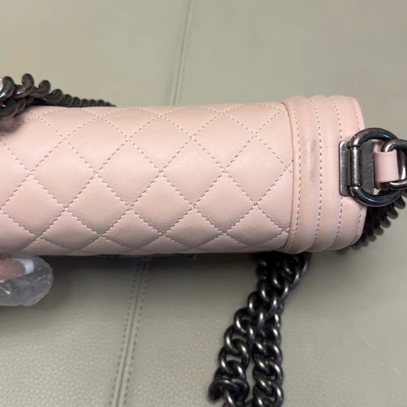 【97新 ✨ 全網最低價！】絕版少有 CHANEL(香奈兒) Leboy 小號 櫻花粉色 銀扣 有保卡 吊牌（下單前先詢問庫存❗️）-5