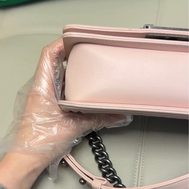 【97新 ✨ 全網最低價！】絕版少有 CHANEL(香奈兒) Leboy 小號 櫻花粉色 銀扣 有保卡 吊牌（下單前先詢問庫存❗️）-6