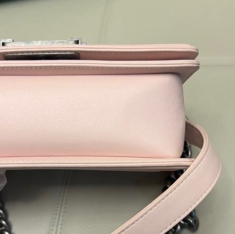 【97新 ✨ 全網最低價！】絕版少有 CHANEL(香奈兒) Leboy 小號 櫻花粉色 銀扣 有保卡 吊牌（下單前先詢問庫存❗️）-7