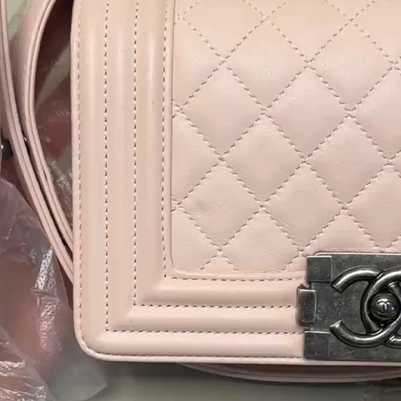 【97新 ✨ 全網最低價！】絕版少有 CHANEL(香奈兒) Leboy 小號 櫻花粉色 銀扣 有保卡 吊牌（下單前先詢問庫存❗️）-11