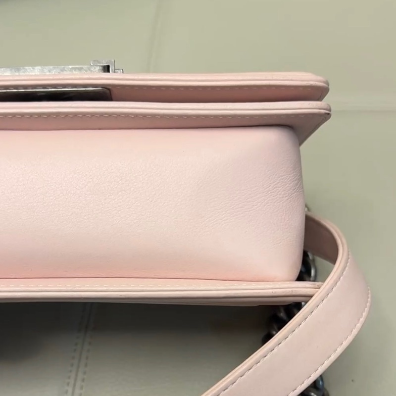 【97新 ✨ 全網最低價！】絕版少有 CHANEL(香奈兒) Leboy 小號 櫻花粉色 銀扣 有保卡 吊牌（下單前先詢問庫存❗️）-14