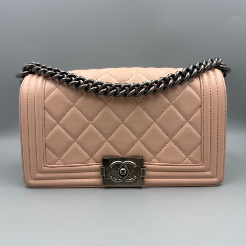 【97新 ✨ 全網最低價！】絕版少有 CHANEL(香奈兒) Leboy 小號 櫻花粉色 銀扣 有保卡 吊牌（下單前先詢問庫存❗️）-3