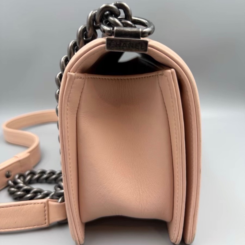 【97新 ✨ 全網最低價！】絕版少有 CHANEL(香奈兒) Leboy 小號 櫻花粉色 銀扣 有保卡 吊牌（下單前先詢問庫存❗️）-6