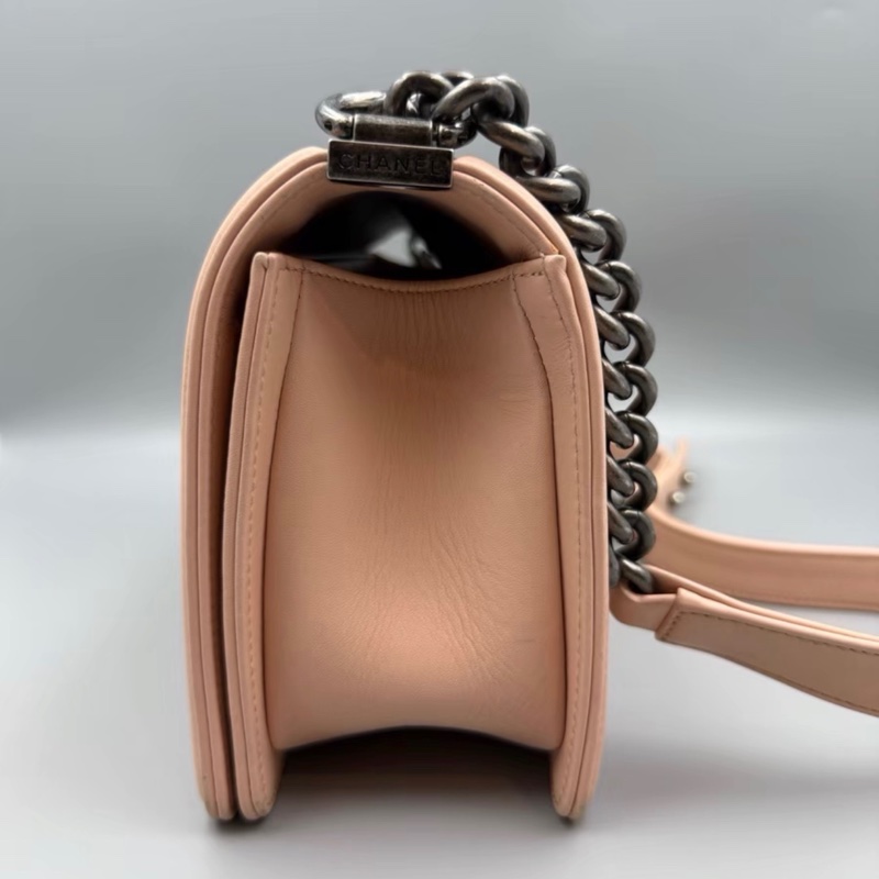 【97新 ✨ 全網最低價！】絕版少有 CHANEL(香奈兒) Leboy 小號 櫻花粉色 銀扣 有保卡 吊牌（下單前先詢問庫存❗️）-7