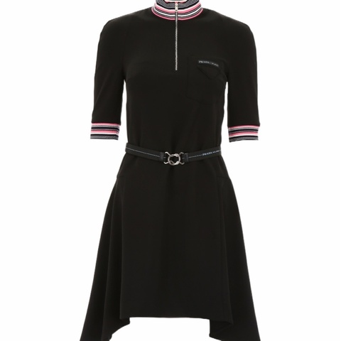 Prada 女士 拉鍊短袖高領運動連衣裙IT-36 IT-38碼