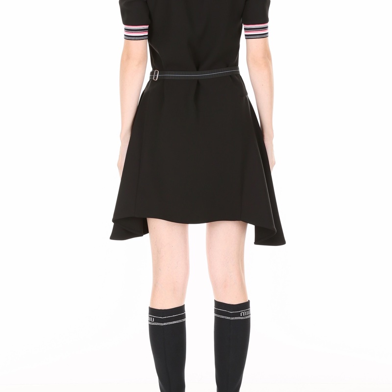 Prada 女士 拉鍊短袖高領運動連衣裙IT-36 IT-38碼-2