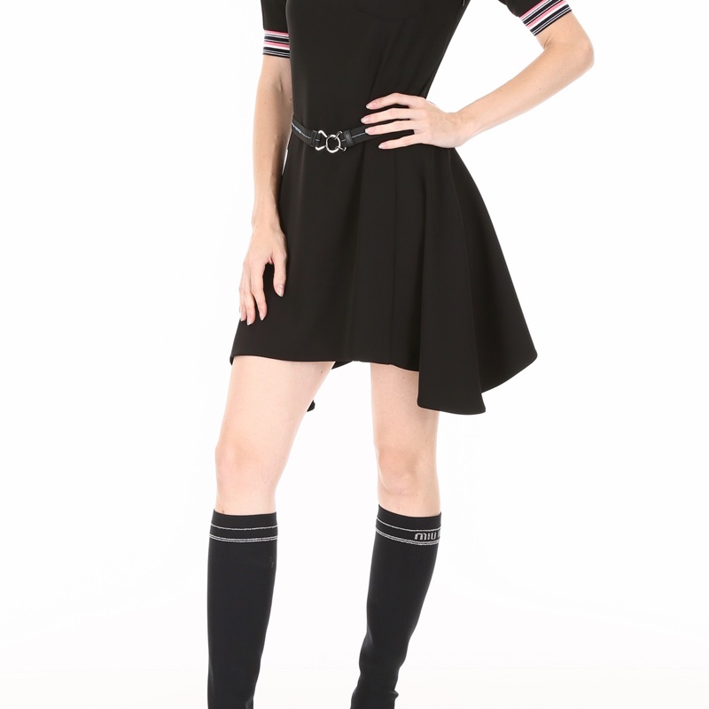 Prada 女士 拉鍊短袖高領運動連衣裙IT-36 IT-38碼-3