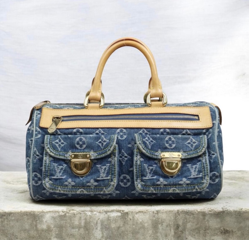 「JL精品代購」9新 LV 丹寧Noe Speedy 手提包-0