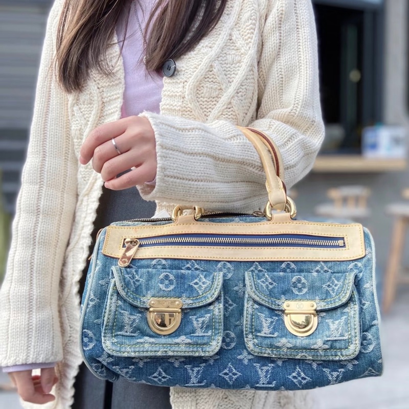「JL精品代購」9新 LV 丹寧Noe Speedy 手提包-1