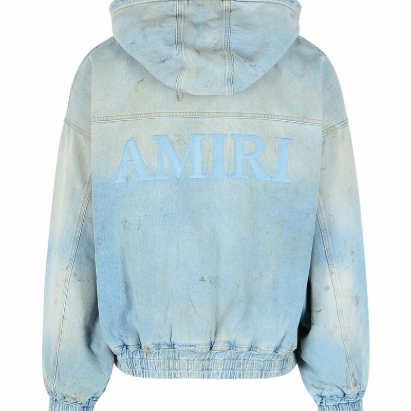 Amiri 男士 長袖連帽牛仔夾克S M L XL碼-3