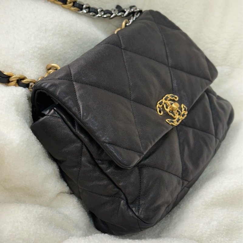 Chanel 19bag 黑金 中號 30cm-3