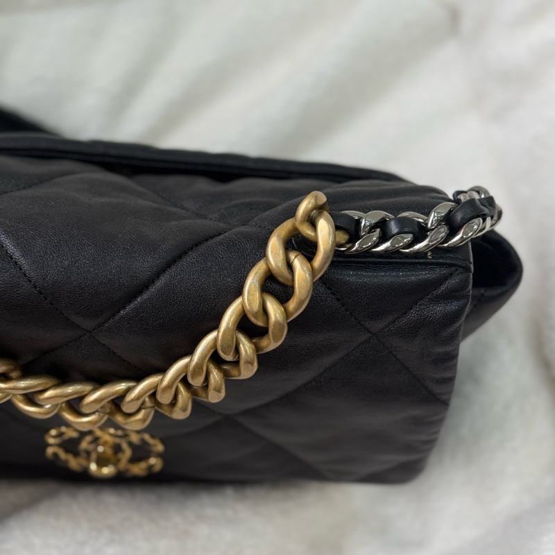 Chanel 19bag 黑金 中號 30cm-11