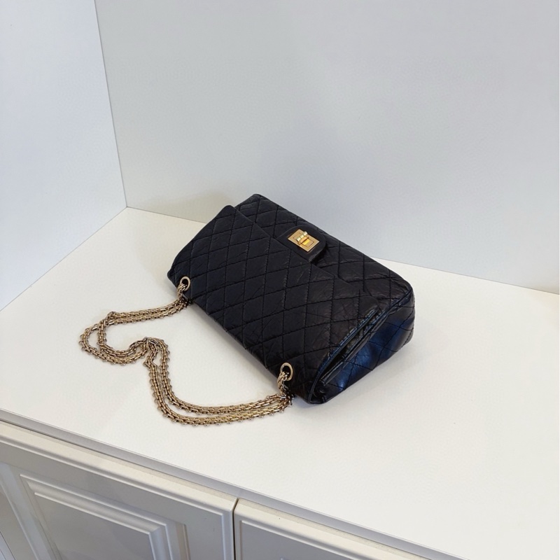 ✨Chanel 經典2.55黑金鏈條包 包型好 狀況不錯🖤-9