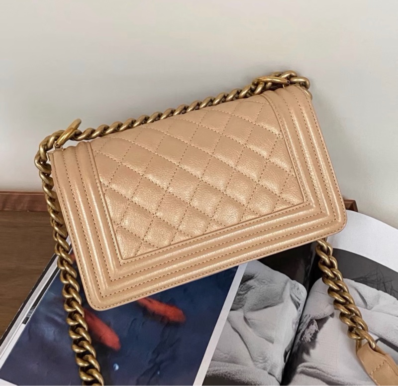 【97新 ✨ 全網最低價！】絕版 chanel香奈兒 香檳金 金扣 leboy 小號 牛皮 斜挎包 鏈條包（下單前先詢問庫存❗️）-2