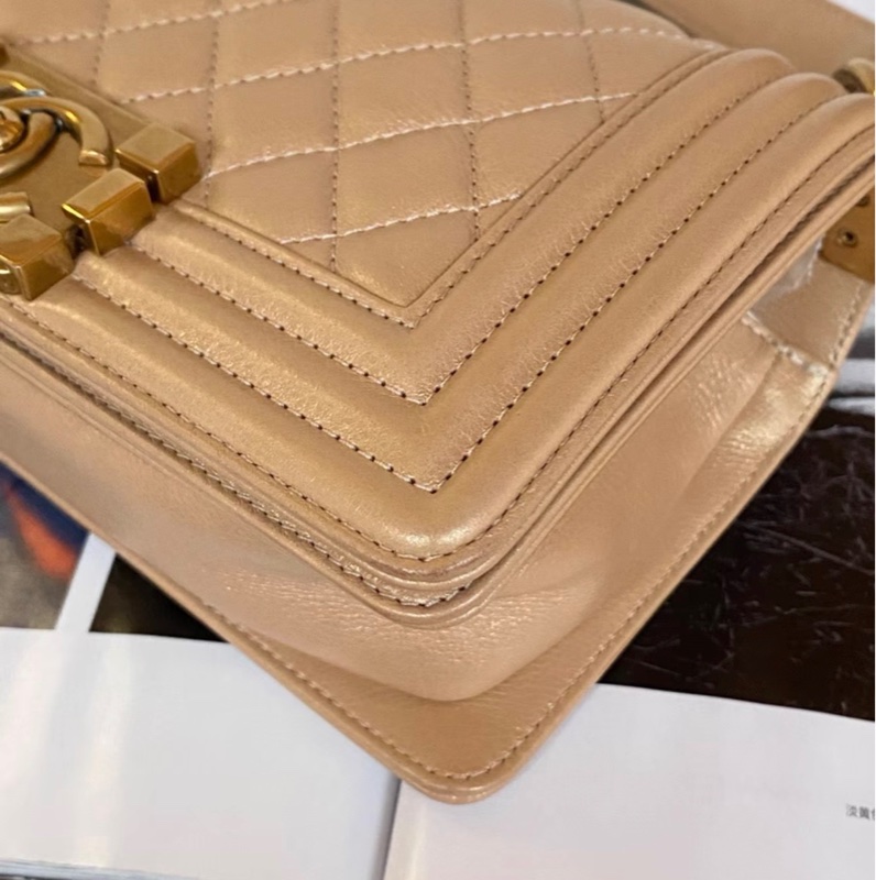 【97新 ✨ 全網最低價！】絕版 chanel香奈兒 香檳金 金扣 leboy 小號 牛皮 斜挎包 鏈條包（下單前先詢問庫存❗️）-6