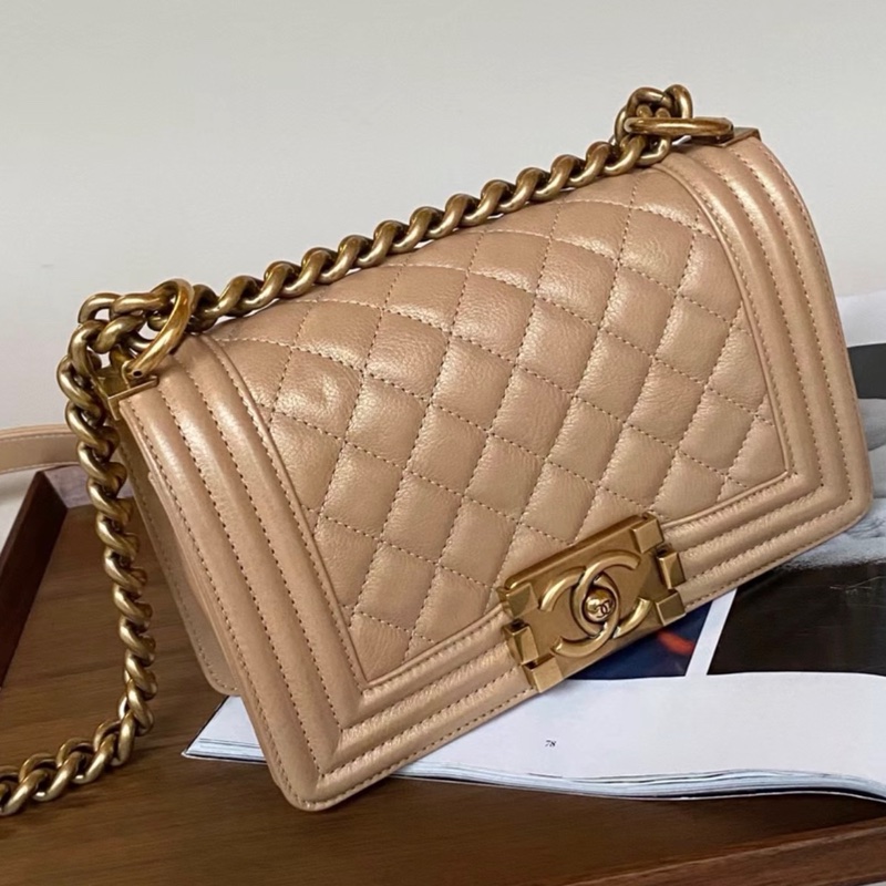 【97新 ✨ 全網最低價！】絕版 chanel香奈兒 香檳金 金扣 leboy 小號 牛皮 斜挎包 鏈條包（下單前先詢問庫存❗️）-8